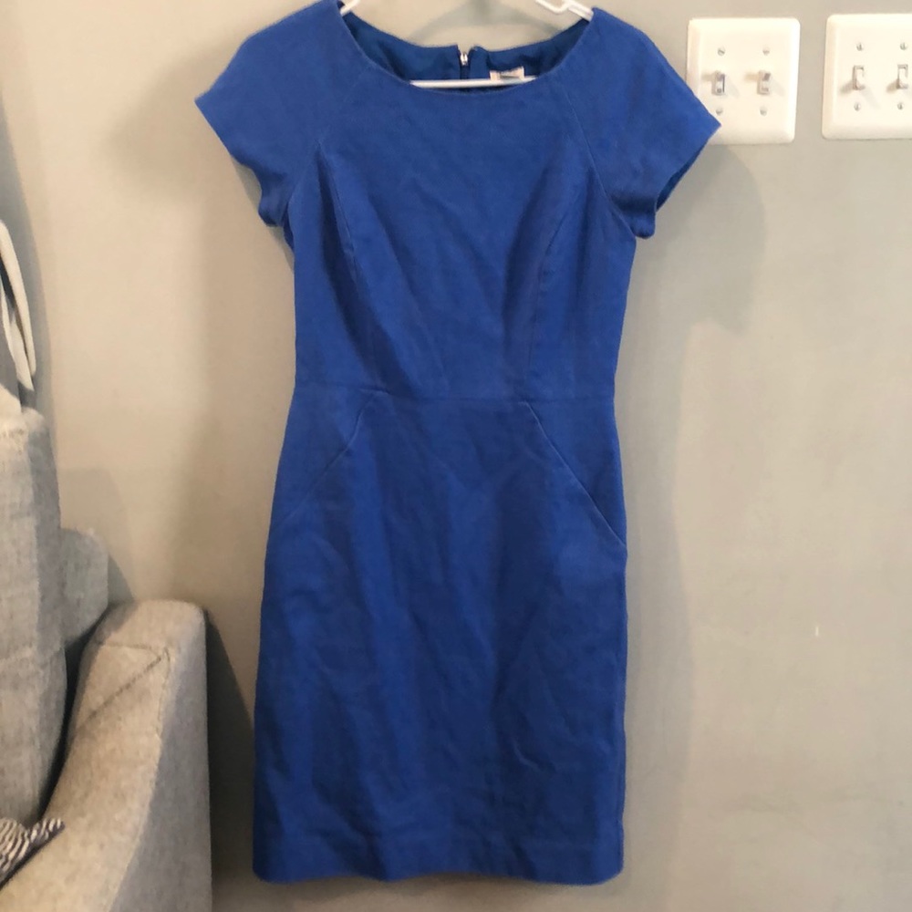 Blue jcrew work dress
